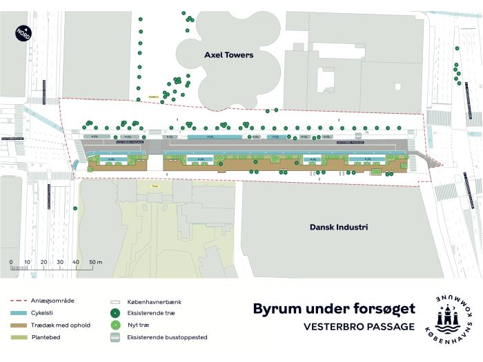 Kort over Vesterbro Passage eksperiment