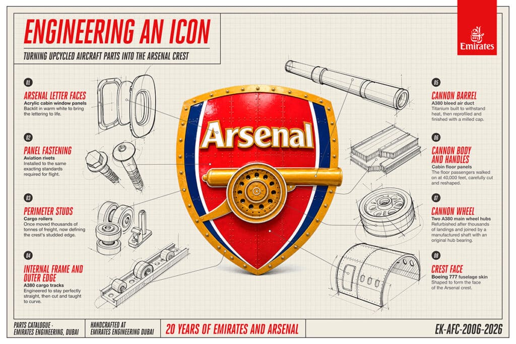 Sådan blev Arsenal-våbenskjoldet designet