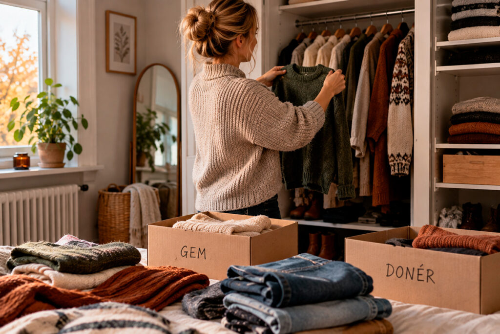Sortering af garderobe - AI-genereret billede