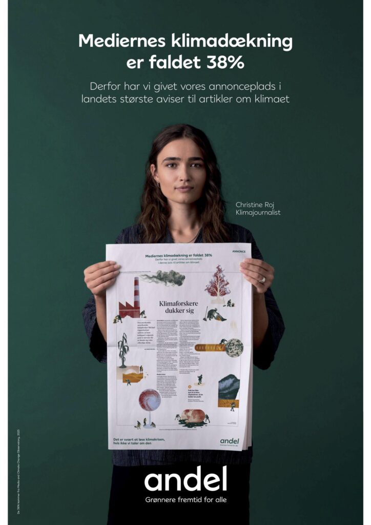 Andelkampagne med klimajournalist Christine Roj. ©Andel