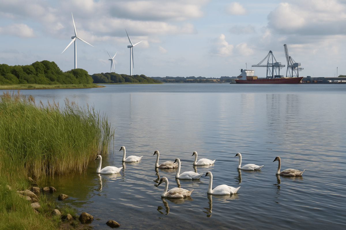 Havn i baggrund + natur