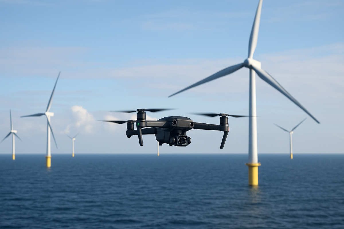 Droneflyvning ved vindmøller