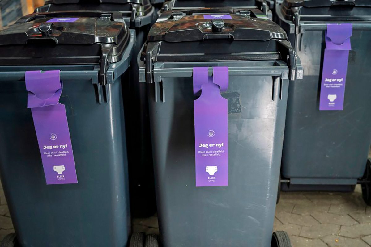 Københavns Kommune skraldespand for sortering af bleer