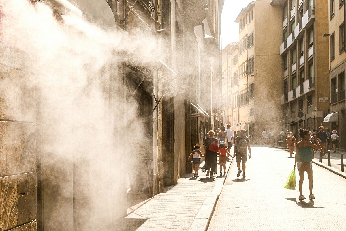 Hedebølge i Firenze, Italien